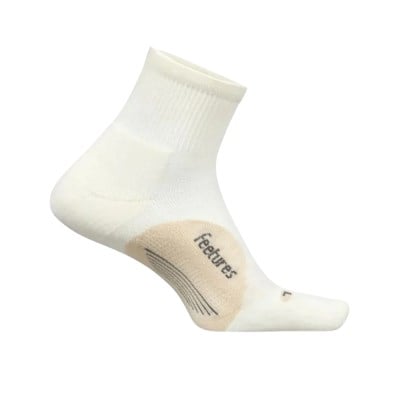 Feetures Elite Light Cushion Quarter Running Socks - Linen