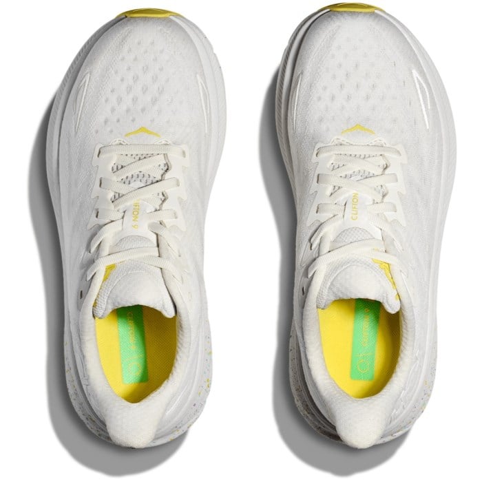 Hoka Clifton 9 - Womens Running Shoes - White/Lemonade