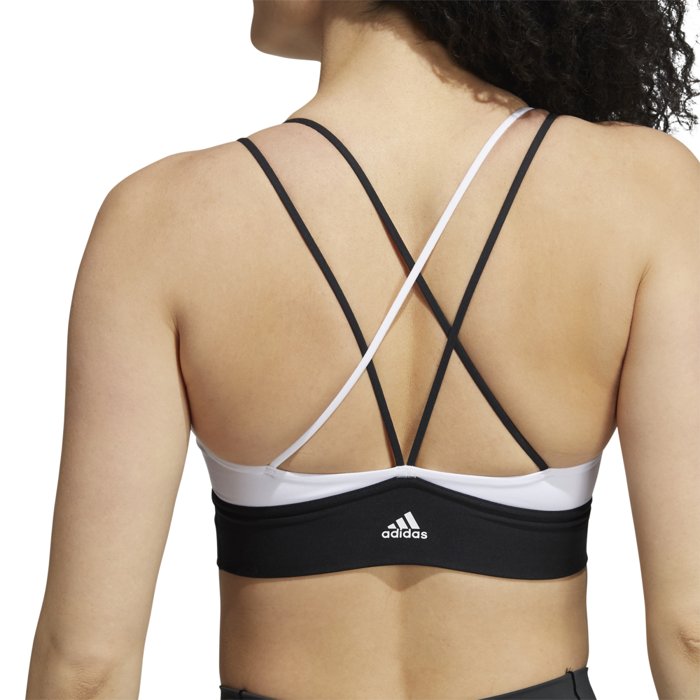 Adidas All Me 3 Bar Light Support Womens Sports Bra - White/Black