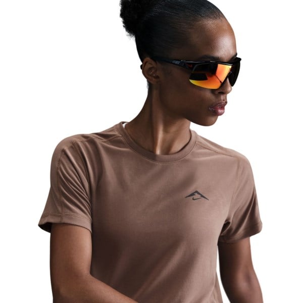 Nike Trail Dri-Fit Short Sleeve Run Top - Womens - Mink Brown/Black/Black/White/Black