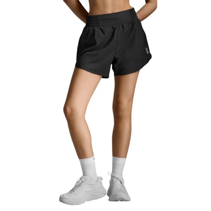 2XU Aero Hi-Rise 4 Inch Womens Shorts - Black/Silver Reflective