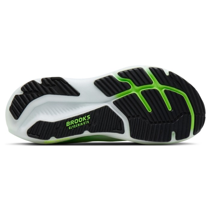 Brooks Glycerin GTS 23 - Mens Running Shoes - White/Phantom/Green Gecko