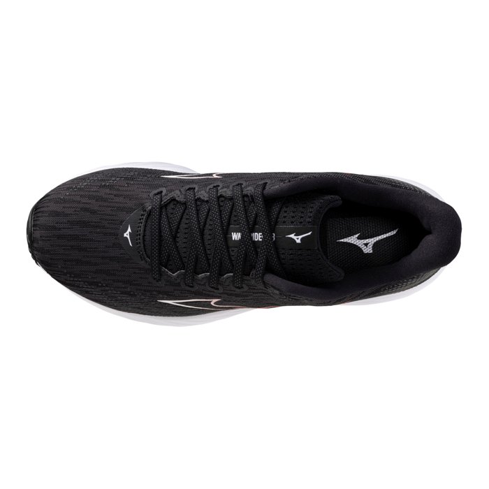 Mizuno Wave Rider 28 - Mens Running Shoes - Black/White/Evening Primrose