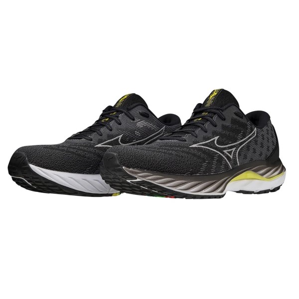 Mizuno Wave Inspire 19 SSW - Mens Running Shoes - Black/Nimbus/Blazing Yellow