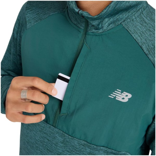New Balance Mens Athletics Heat Grid 1/2 Zip - New Spruce