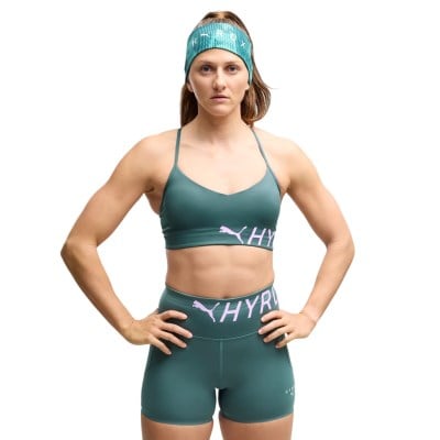 Puma x Hyrox PWRMode Womens Strappy Sports Bra - Herb Garden