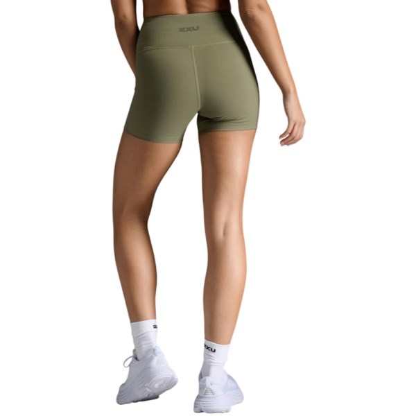 2XU Form Soft Touch Hi-Rise Womens 4 Inch Compression Shorts - Hunter Green/Hunter Green