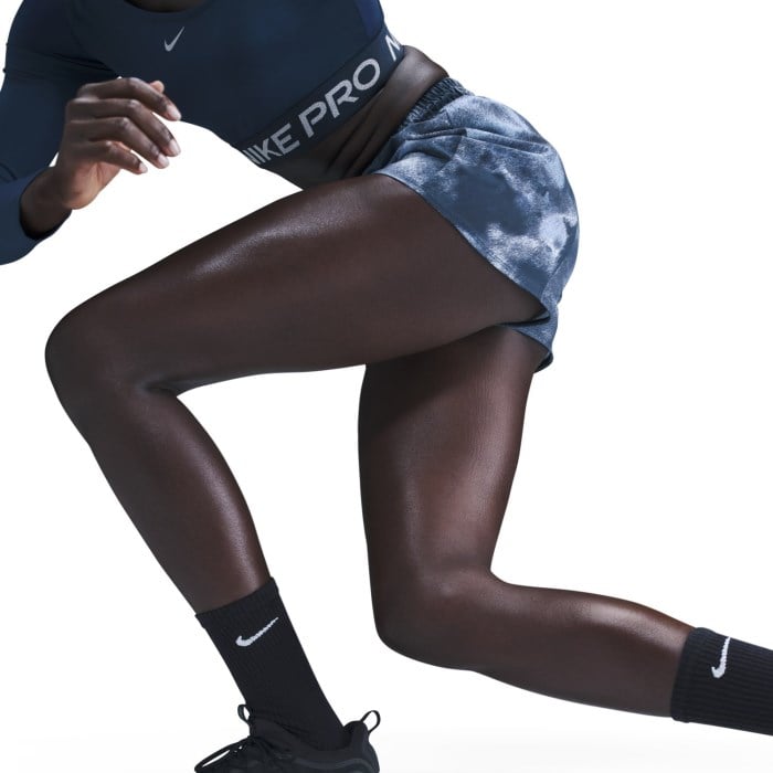 Nike One Dri-Fit Womens High-Waisted 3 Inch Brief-Lined Running Shorts - Armory Navy/Black