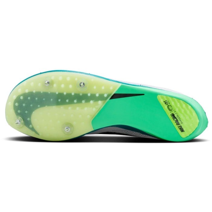 Nike ZoomX Dragonfly 2 - Unisex Long Distance Track Spikes - White/Black/Bright Spruce