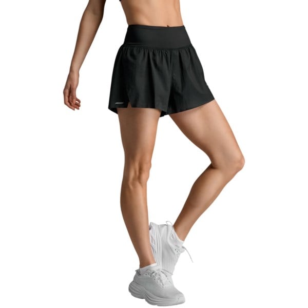 2XU Womens Aero Hi-Rise 2-in-1 3in Shorts - Black/Silver Reflective