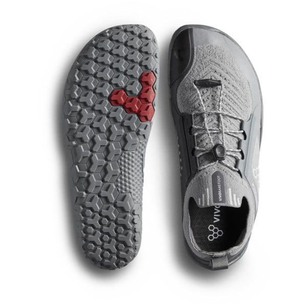 Vivobarefoot Primus Trail Knit FG - Mens Trail Running Shoes - Ultimate Grey