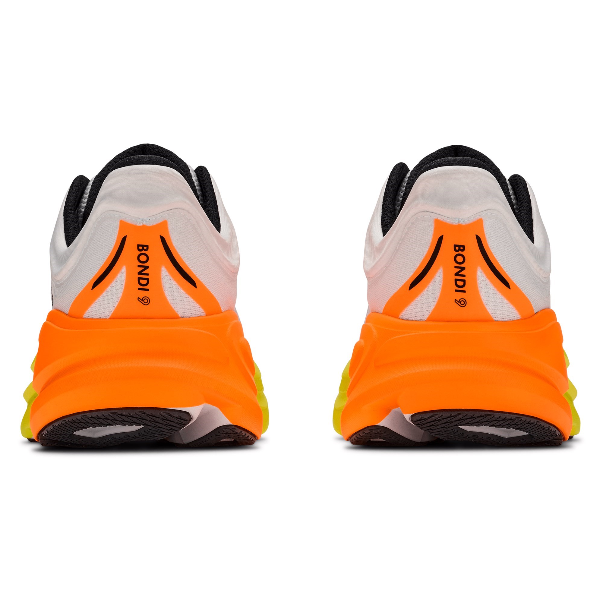 Hoka Bondi 9 - Mens Running Shoes - White/Neon/Tangerine - image 3