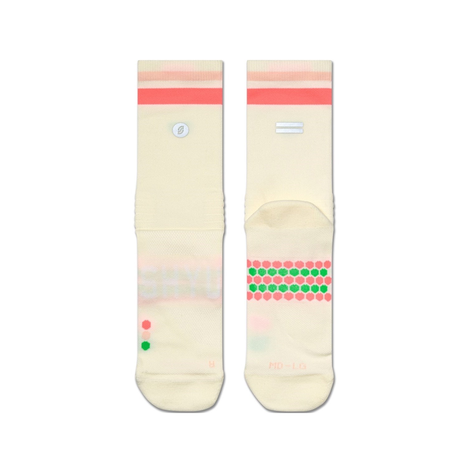SHYU Crew Racing Socks - Cream/Blush/Peach