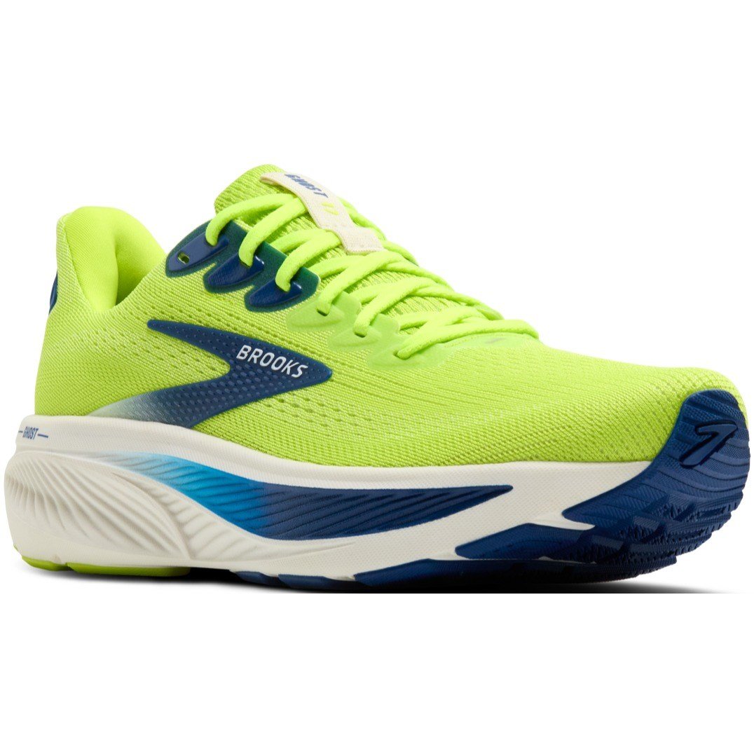 Brooks Ghost 17 - Mens Running Shoes - Acid Lime/Navy/White