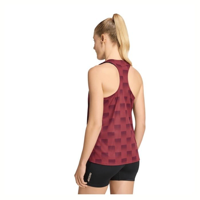 Adidas Adizero New York Womens Running Singlet - Shared/Maroon - image 3