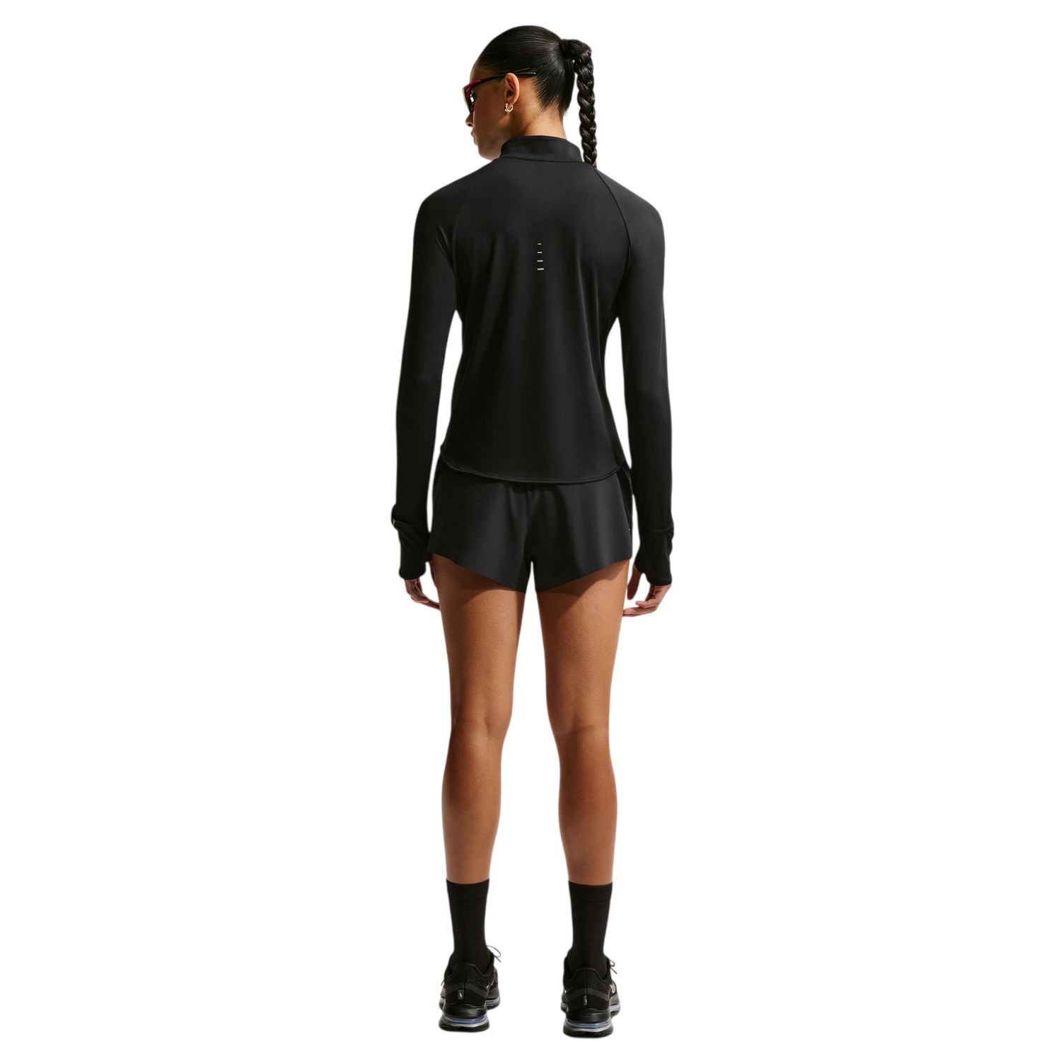 Nike Dri-Fit Swift Womens UV Quarter Zip - Black/Reflective Silver