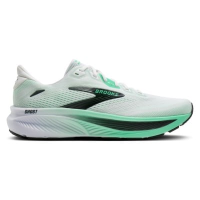 Brooks Ghost 18 - Mens Running Shoes - White/Spring Bud/Spruce