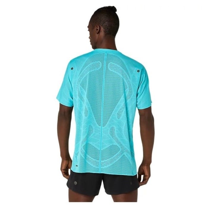 Asics MetaRun Mens Short Sleeve Top - Energy Aqua - image 2
