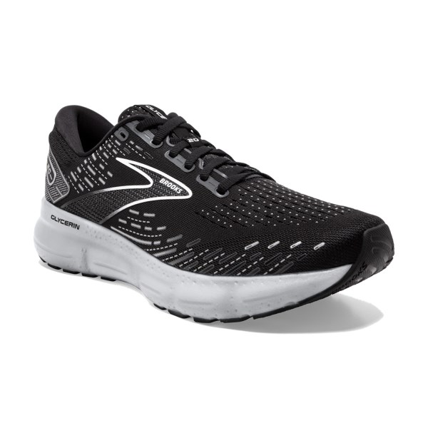 Brooks Glycerin 20 - Mens Running Shoes - Black/White/Alloy