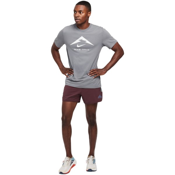 Nike Dri-Fit Logo Mens Trail Running T-Shirt - Smoke Grey