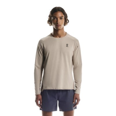 On Running Performance Long-T Mens Running Top - Desert/Cinder