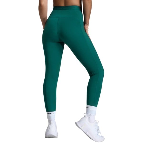 2XU Form Stash Hi-Rise Womens Compression Tights - Dark Moss/Dark Moss