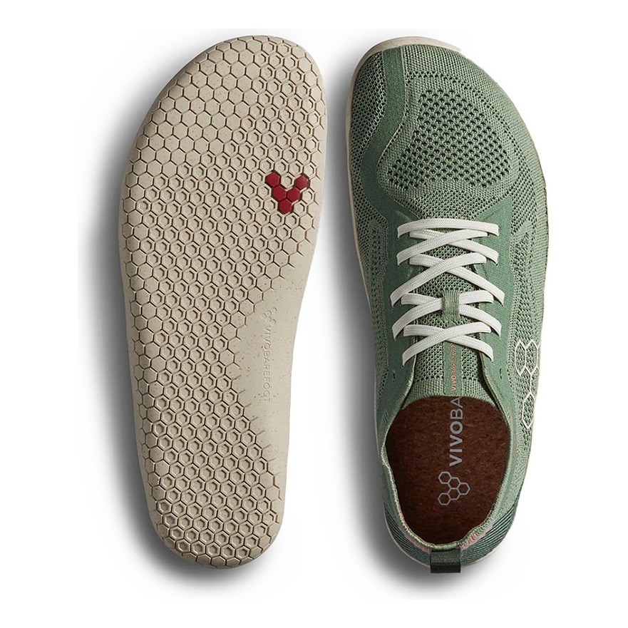 Vivobarefoot Primus Lite Knit Natural - Mens Running Shoes - Dusty Green - image 3
