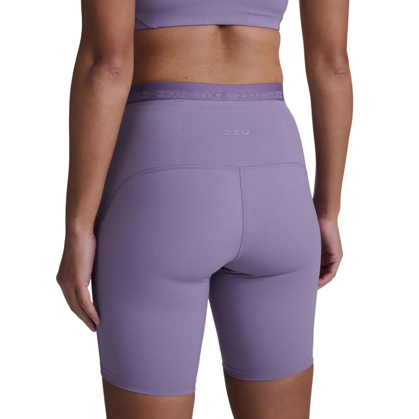 2XU Form Stash Hi-Rise Womens Compression Bike Shorts - Dusted Grape/Dusted Grape