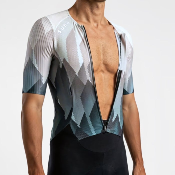 SUB4 Triathlon Seamless Sleeved Speedsuit - Blue Ice