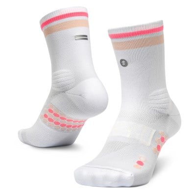 SHYU Crew Racing Socks - White/Peach/Melon