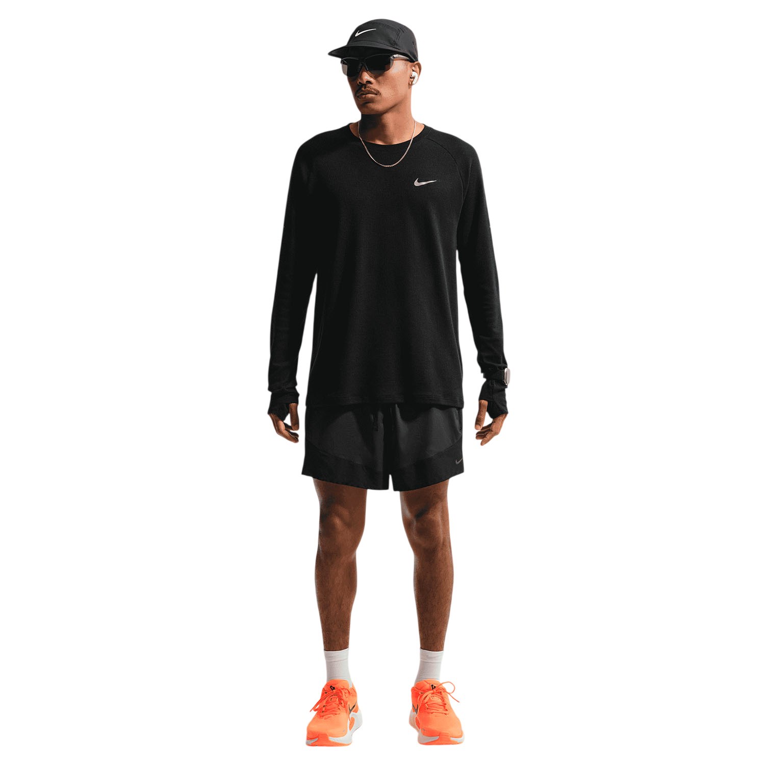 Nike Stride Mens Dri-Fit 5 Brief-Lined Running Shorts - Off Noir/Black/Black/Black Reflective - image 4