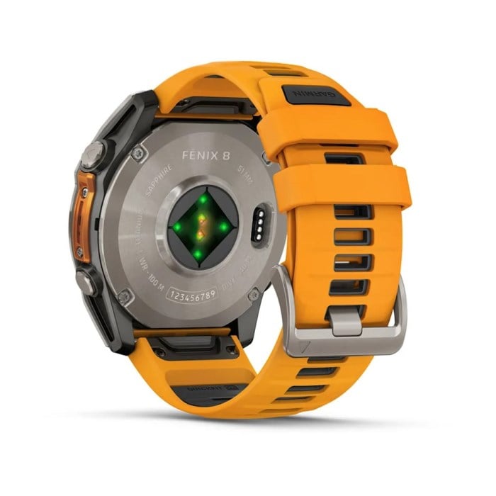 Garmin Fenix 8 51mm AMOLED Sapphire Edition Titanium Watch - Spark Orange with Graphite Silicone - Spark Orange with Graphite Silicone Band - image 5