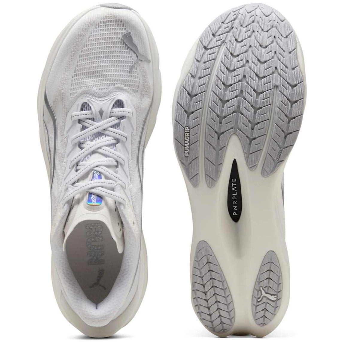 Puma Deviate Nitro 4 - Mens Running Shoes - Puma White/Feather Gray