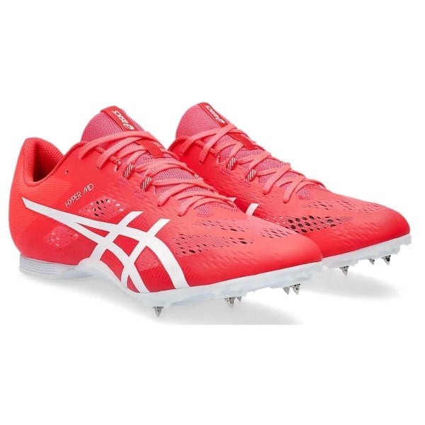 Asics Hyper MD 8 - Mens Middle Distance Track Spikes - Diva Pink/White