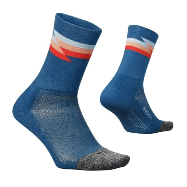 Feetures Elite Light Cushion Mini Crew Running Socks - Synthwave Blue