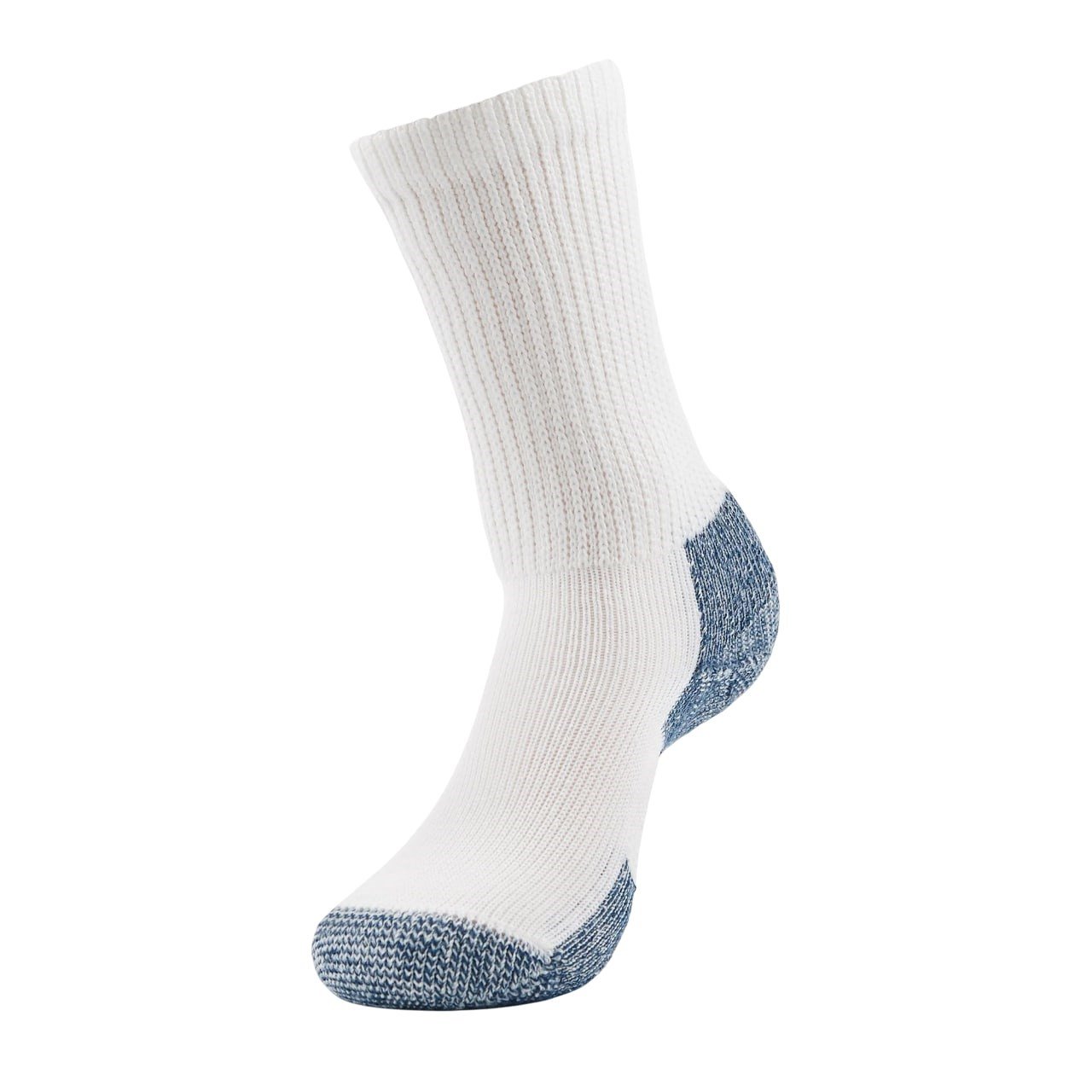 Thorlo Max Cushion Unisex Crew Running Socks - White/Navy