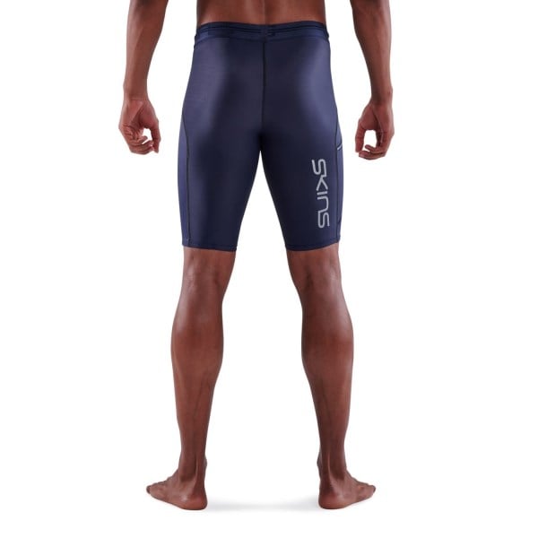 Skins Series-3 Mens Compression Half Tights - Navy Blue