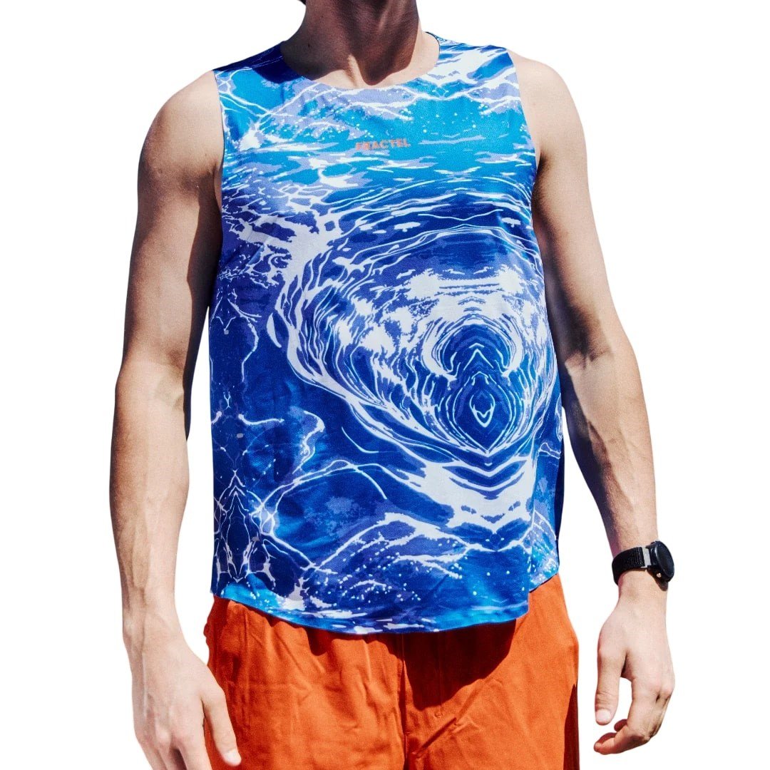 Fractel Velocity Mens Performance Running Singlet - Cobalt