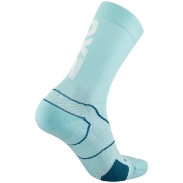 2XU Vectr Cushion Crew - Unisex Running Socks - Aqua/White