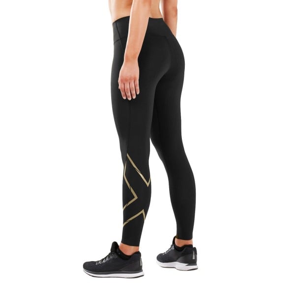 2XU MCS Force Cross Train Mid Rise Womens Compression Tights - Black/Gold