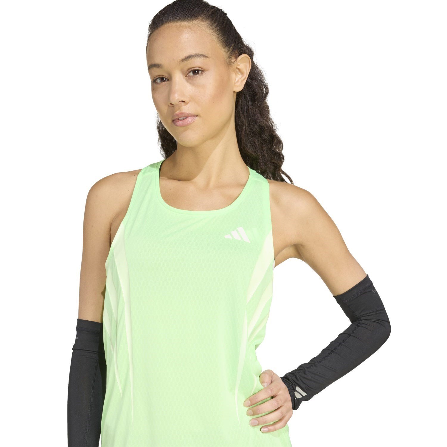 adidas Adizero Womens NYC Run Singlet - Lime Burst