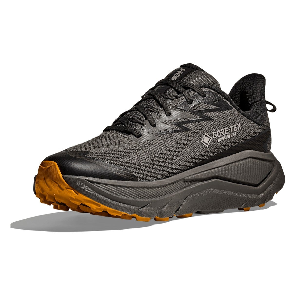Hoka Challenger 8 GTX - Mens Trail Running Shoes - Asphalt Grey/Varsity Yellow
