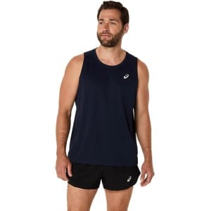 Asics Silver Mens Running Tank Top