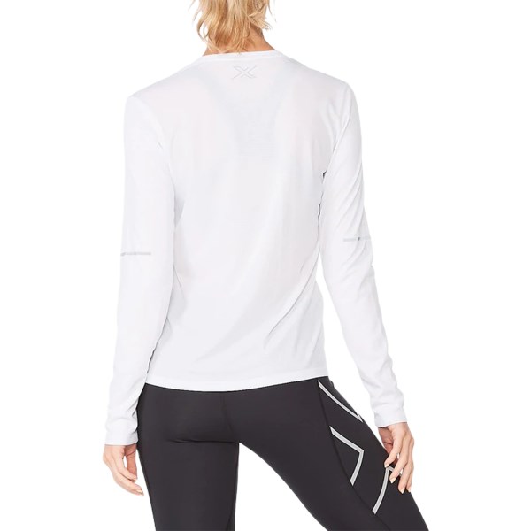 2XU Aero Womens Long Sleeve Training Top - White/Silver Reflective
