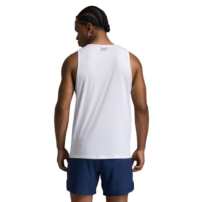 2XU Aero Mens Training Tank Top - Multi Stripe/Black Reflective