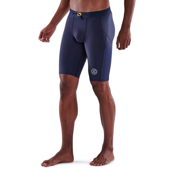 Skins Series-3 Mens Compression Half Tights - Navy Blue