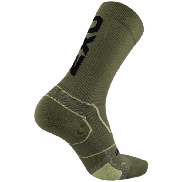 2XU Vectr Cushion Crew - Unisex Running Socks - Hunter/Black