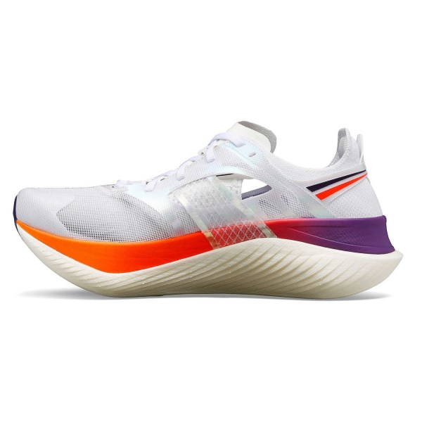 Saucony Endorphin Elite - Mens Road Racing Shoes - White/Vizi Red