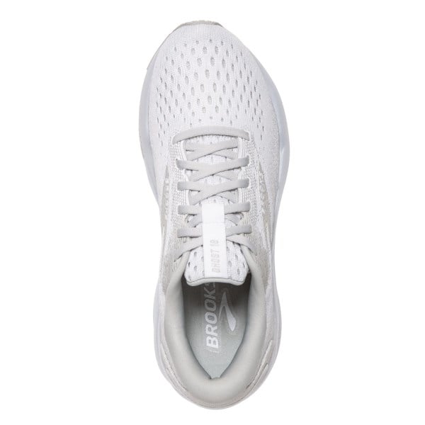 Brooks Ghost 16 - Womens Running Shoes - White/White/Grey