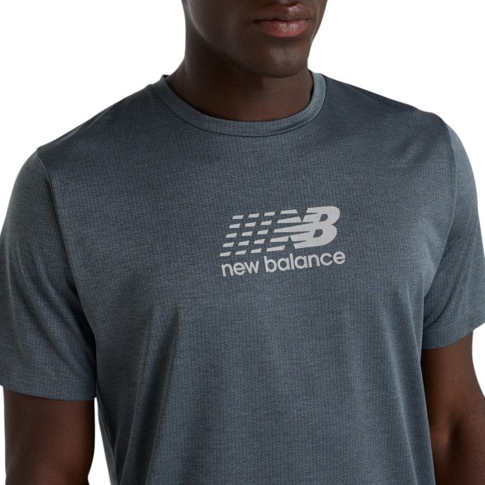 New Balance Athletics Reflective Graphic Mens Running T-Shirt - Graphite Grey